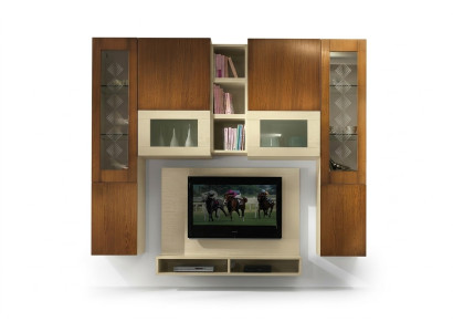 Sala de estar mueble de pared RTV estante tv madera armarios vitrina estante de pared Italia nuevo.