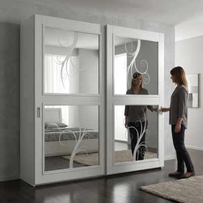 Armario con puertas correderas, conjunto de armarios, armarios, armario de madera. Muebles italianos.