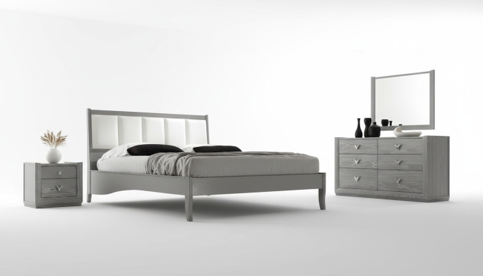 Dormitorio Cama Mesita de noche Camas Madera Grupo Doble Diseño Conjunto Juego de 3 piezas.