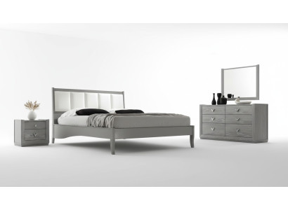 Dormitorio Cama Mesita de noche Camas Madera Grupo Doble Diseño Conjunto Juego de 3 piezas.