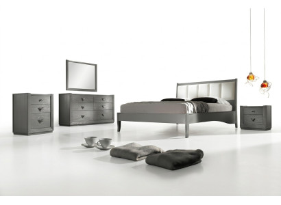 Dormitorio Cama Mesita de noche Cómoda Espejo Conjunto Grupo Doble Nuevo Juego de 5 piezas