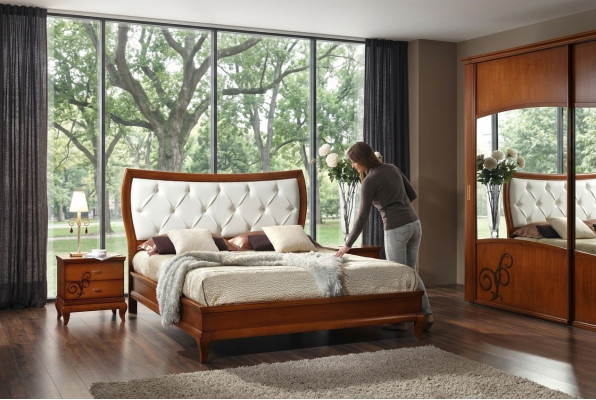 Lujo conjunto de dormitorio de 3 piezas, cama mesita de noche set grupo camas doble hotel.