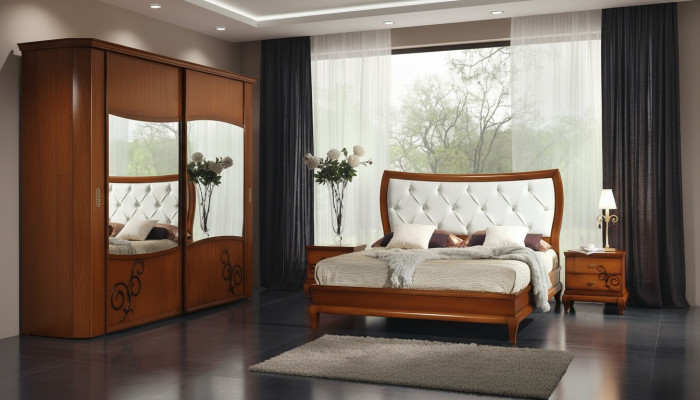 Lujo dormitorio cama cama doble madera tapizada camas marco de cama doble moderno