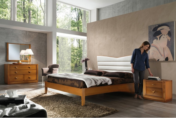 Lujo conjunto de dormitorio cama mesilla de noche doble camas de hotel diseño tapizado 3 piezas.