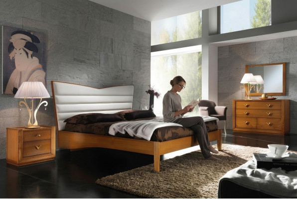 Habitación de lujo cama cama doble madera acolchado camas marco de cama doble Moderno