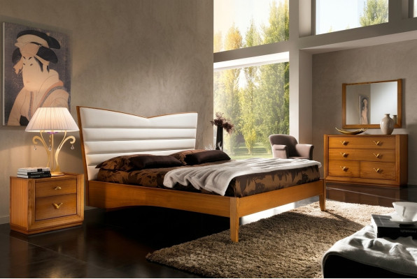 Habitación de lujo cama cama doble madera acolchado camas marco de cama doble Moderno
