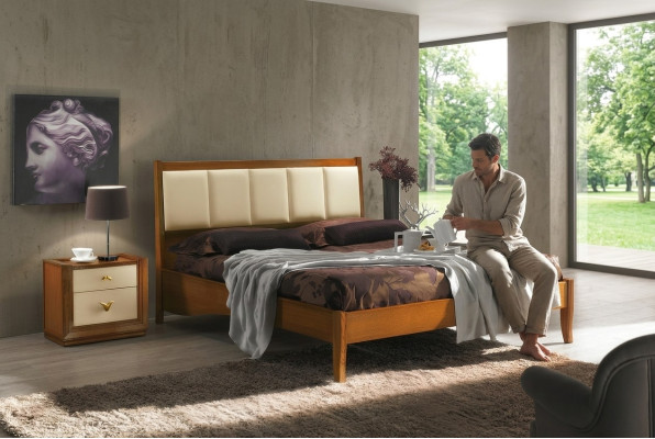 Juego de lujo de 3 piezas para dormitorio cama mesita de noche camas dobles marco de cama de madera nuevo