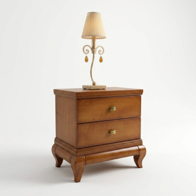 Mesita de noche 2 cajones mesa auxiliar mesilla cómoda consola diseño de madera.