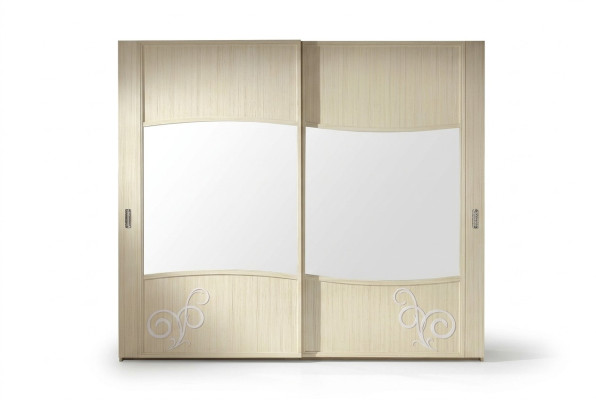 Armario con puertas correderas Armario del dormitorio Armarios de pared Blanco Espejo