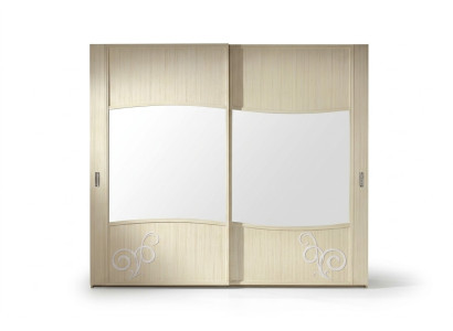Armario con puertas correderas Armario del dormitorio Armarios de pared Blanco Espejo