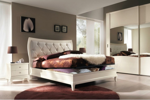 Dormitorio Cama Mesita de noche Camas dobles Marco de cama moderno Conjunto de camas de 3 piezas.