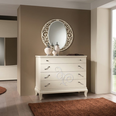 Cómoda Espejo Cómodas Armario Estante Consola Muebles Italia Conjunto juego de 2 piezas.