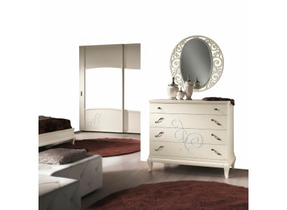 Cómoda Espejo Cómodas Armario Estante Consola Muebles Italia Conjunto juego de 2 piezas.
