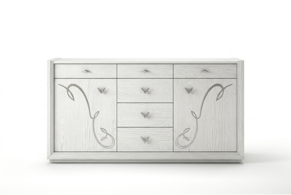 Comedor Mesa de comedor Silla Cómoda Vitrina Grupo de alimentos Mesa Mesas Madera Set de 7 piezas.