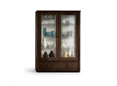 Vitrina de lujo escaparate vitrinas gabinete de vidrio moderno de madera gris estante aparador