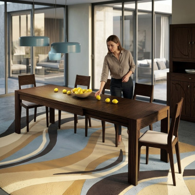 Mesa extensible, mesa, mesas, mesas de comedor, muebles XXL, madera, diseño moderno, nuevo.