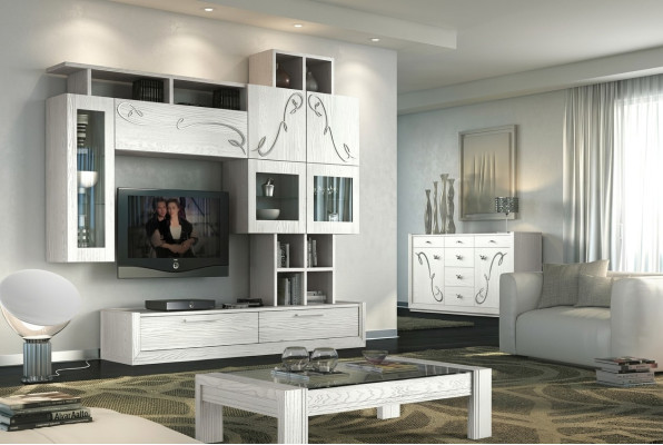 Mueble de salón, pared de TV, unidad mural, muebles de salón RTV, armario, estante