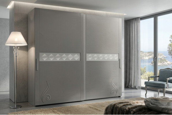 Armario Armario de lujo con diseño de puertas correderas Armarios Ropa Madera Muebles Nuevo