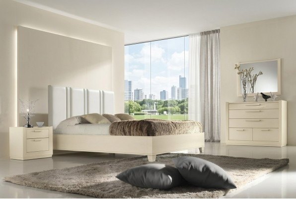 Habitación Dormitorio Mesa de noche Madera Camas Camas dobles Estructura de cama Nueva Juego de 3 piezas