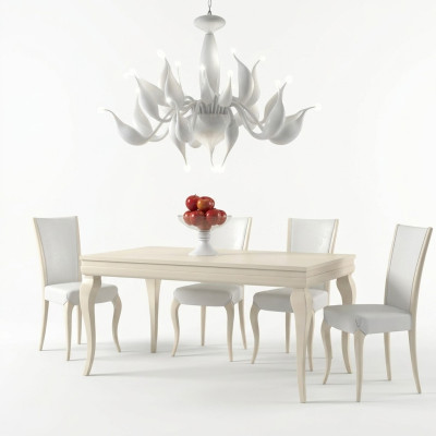 Comedor mesa silla Cena Mesa Diseño Grupo Mesas Madera Moderno Set 5 piezas.