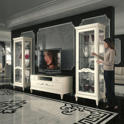 Vitina para sala, vitrina para TV, moderna, muebles de madera, armario, estilo set nuevo, 3 piezas.