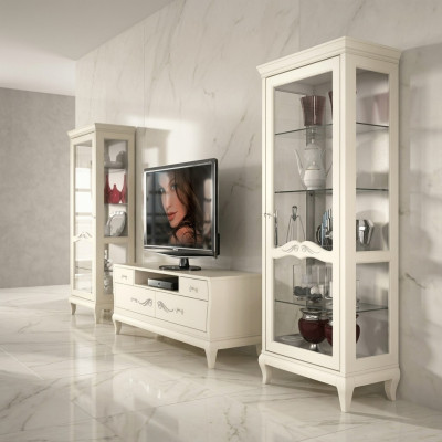Vitina para sala, vitrina para TV, moderna, muebles de madera, armario, estilo set nuevo, 3 piezas.