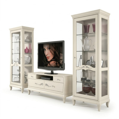Vitina para sala, vitrina para TV, moderna, muebles de madera, armario, estilo set nuevo, 3 piezas.