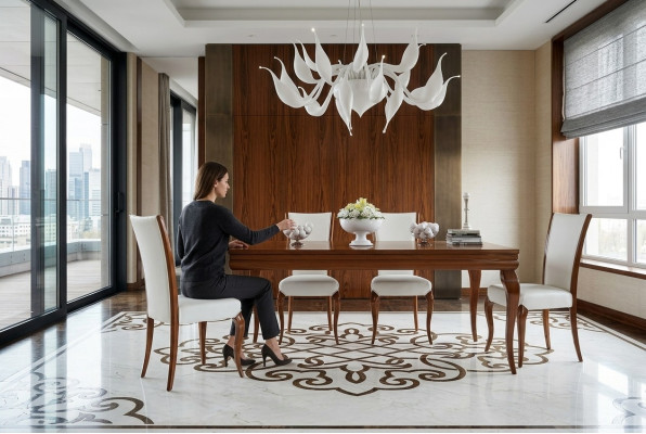 Mesa de comedor de lujo Mesa Mesas Comer Madera Diseño moderno Extensible Comedor Italia