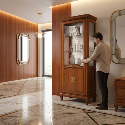Armario Ventana mostrador Vitrina Vitrinas Vitrina de cristal Armario de madera Estante Moderno Armarios