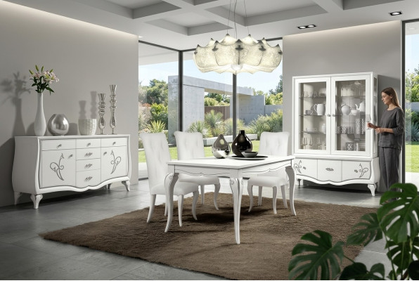 Comedor mesa de comedor silla cómoda vitrina grupo mesa madera mesas conjunto de lujo 7 piezas.