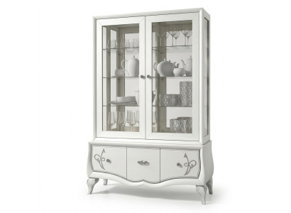 Vitrina de vidrio de lujo en estilo antiguo moderno, vitrinas de madera, muebles italianos.
