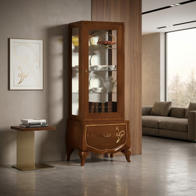 Vitrina escaparate Vitrinas Vidrio Armario Estilo antiguo Moderno Diseño de madera Muebles