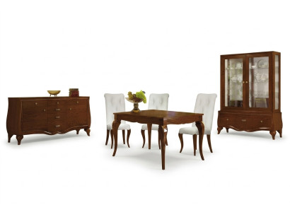 Conjunto de comedor mesa silla cajonera vitrina mesa mesas grupo conjunto 7 piezas.