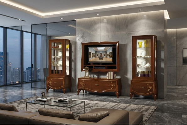 rtv Set Wohnzimmer Vitrine tv Modern Holz Möbel Schrank Stil Gruppe Italienische  rtv Set salón vitrina tv moderno muebles de madera armario estilo grupo italiano