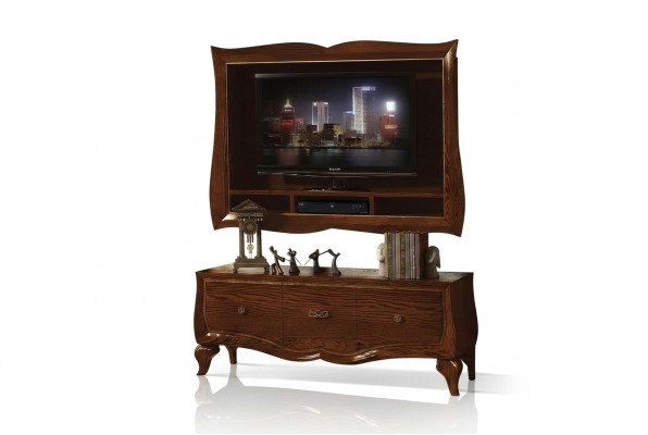 Mueble de TV bajo, mueble auxiliar, mueble de TV de madera clásico, diseño de cómoda nuevo.