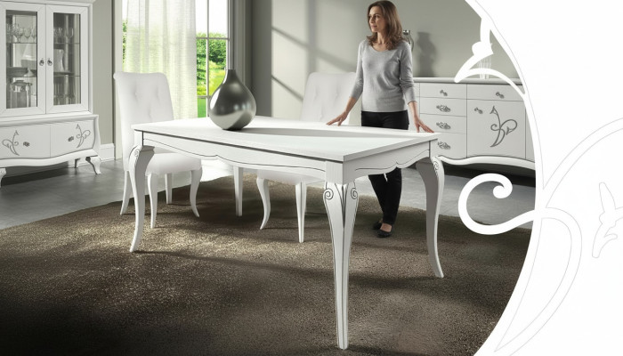 Mesa extensible Mesa xxl Mesas Modernas Diseño de comedor de madera blanco nuevo