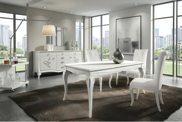Mesa extensible Mesa xxl Mesas Modernas Diseño de comedor de madera blanco nuevo