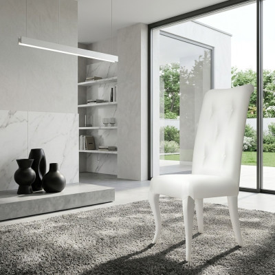 Silla de comedor Silla Comedor Moderna Sillas de madera Diseño Blanco Asiento Sillón