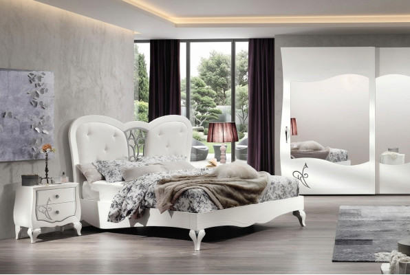 Dormitorio cama mesita de noche camas madera diseño marco de cama juego nuevo set de 3 piezas