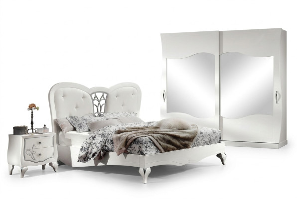 Dormitorio cama mesita de noche camas madera diseño marco de cama juego nuevo set de 3 piezas
