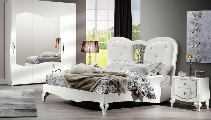 Cama tapizada Diseño lujo Doble Cama de hotel Dormitorio Estructuras de cama de madera