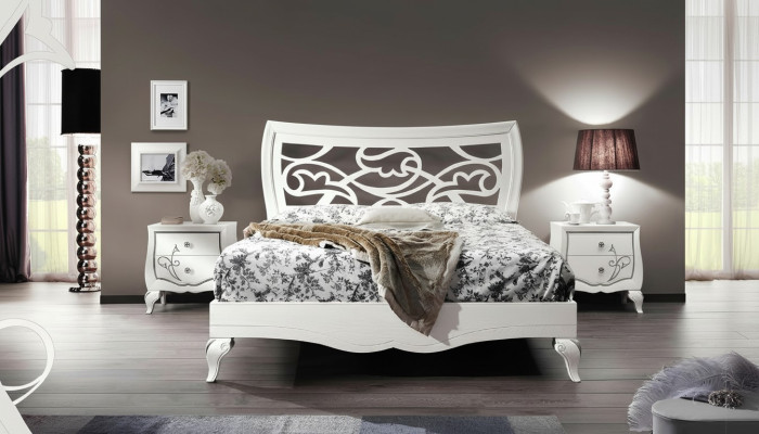Dormitorio Cama Mesita de noche Conjunto Grupo Camas Cama doble Estructura de cama de 3 piezas Nuevo