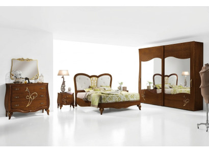 Dormitorio Cama Mesita de noche Armario Cómoda Espejo Nuevo Conjunto de lujo de 6 piezas