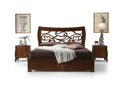 Cama doble Estructura de cama Cama Madera Doble Dormitorio Marrón Moderno 160x200