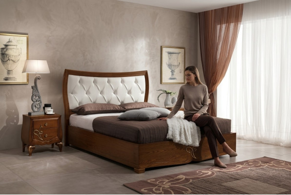 Dormitorio Cama Mesita de noche Conjunto de madera de diseño doble juego de 3 piezas