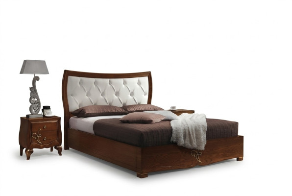Dormitorio Cama Mesita de noche Conjunto de madera de diseño doble juego de 3 piezas