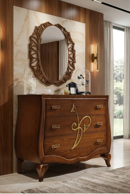 Cómoda armario de lujo, cómoda armario estante consola mueble armario de madera espejo.