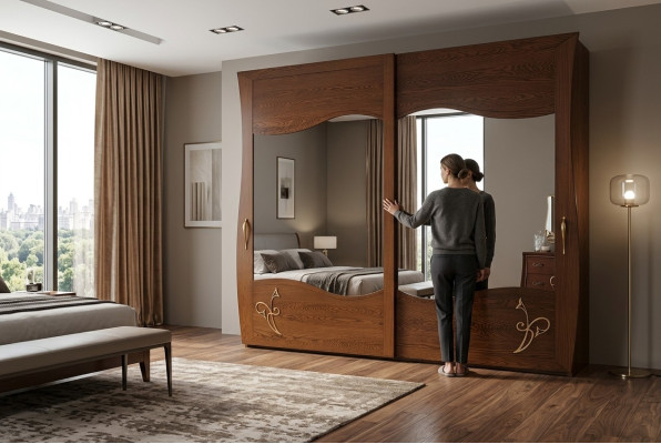 Armario Armario Espejo Madera Muebles Armarios Guardarropa Madera Italia Nuevo