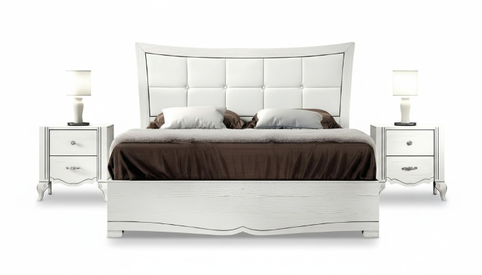 Dormitorio Cama Mesita de noche Camas Madera Conjunto Moderno Mesitas de noche Set de 3 piezas.
