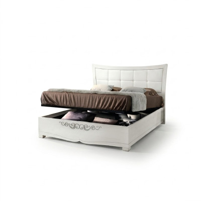 Juego de dormitorio de 3 piezas, cama doble de madera moderna con mesita de noche.